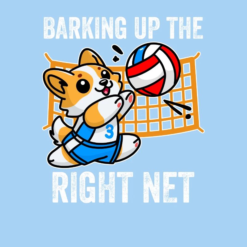 Barking Up the Right Net Funny Corgi Dog Humor