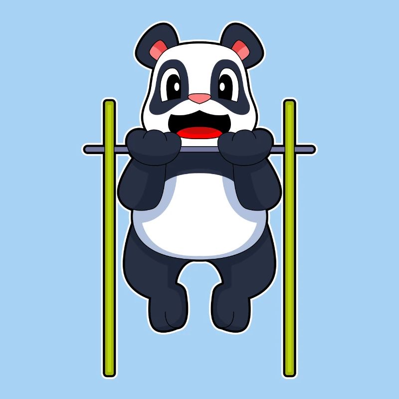 Panda Bodybuilder Pull-ups Bodybuilding