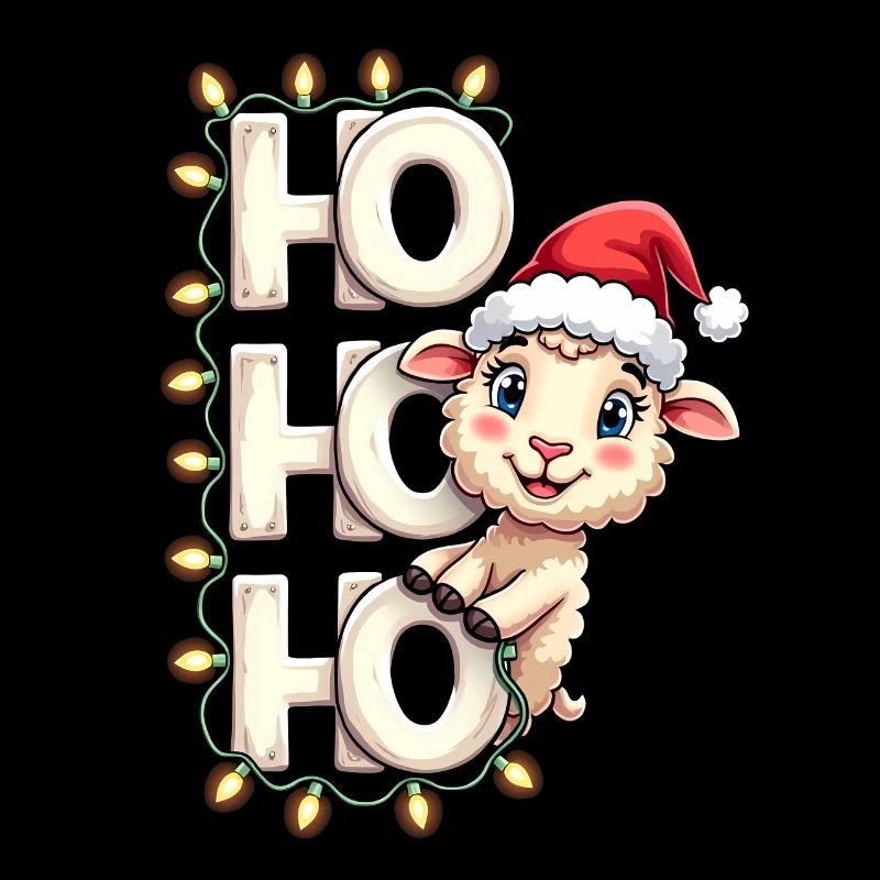 ho ho ho - schaf spruch - Weihnachtshemd