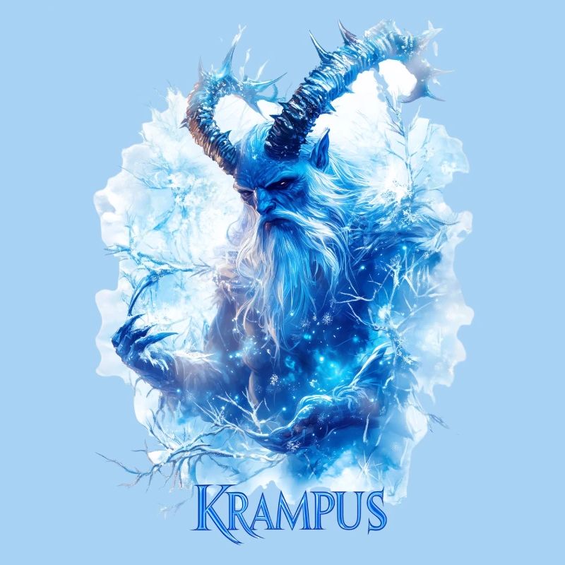 Krampus in einer Eislandschaft