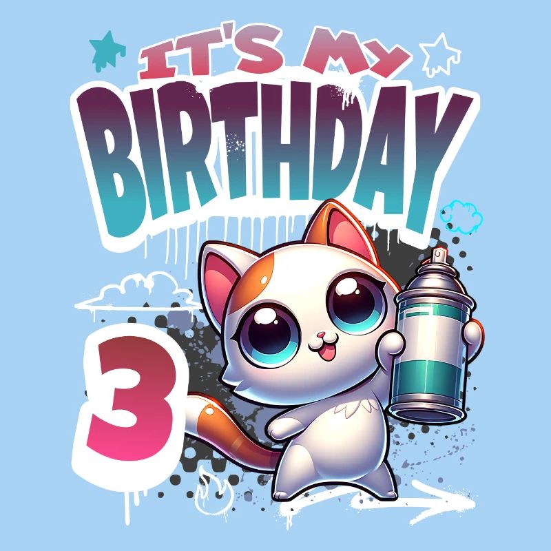 3rd Birthday Cat Graffiti