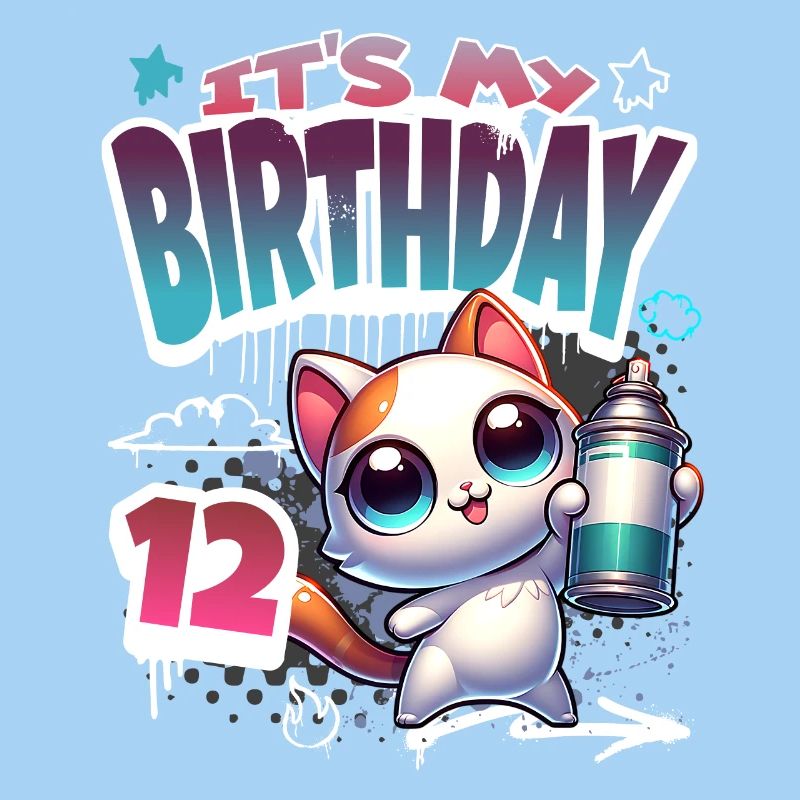 12e anniversaire chat graffiti