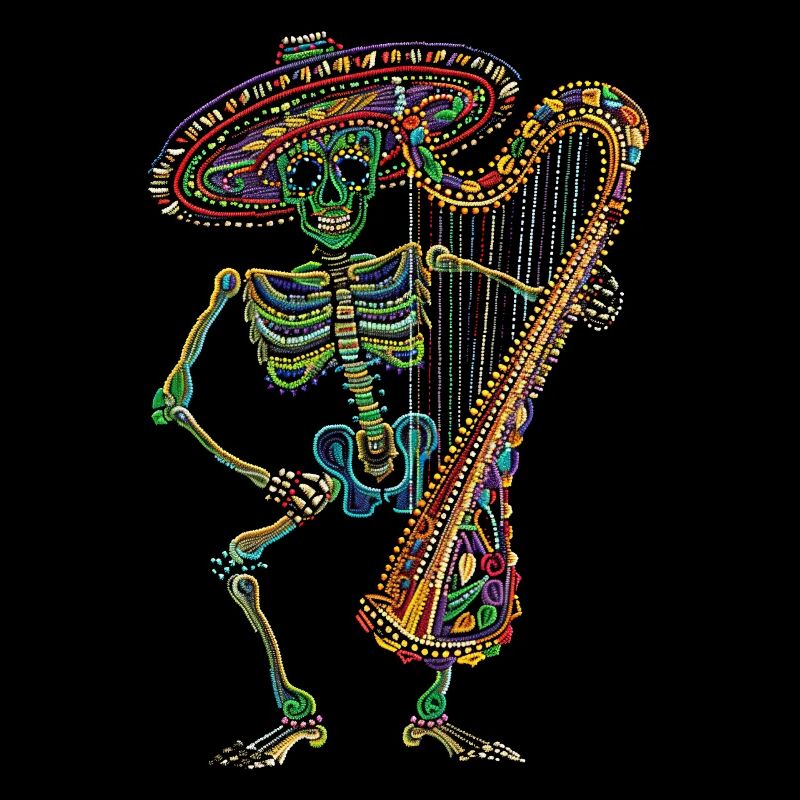 Harp Mexican Skeleton