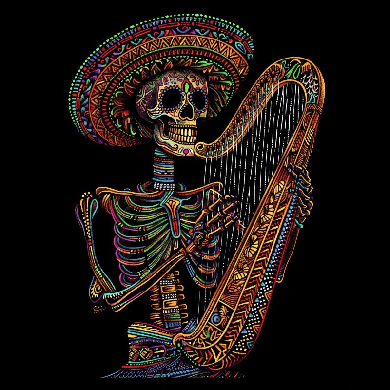 Harp Mexican Skeleton