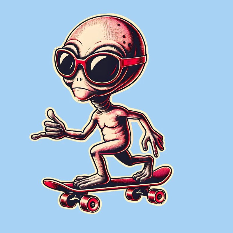 Alien Skateboard Skater