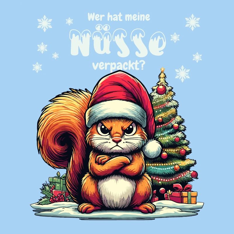 Écureuil mignon à la recherche de noix arbre de Noël