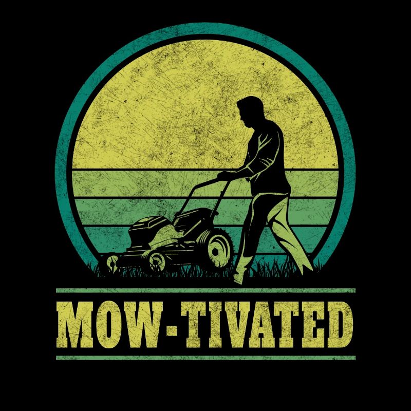 Mow-Tivated Rasenmähen Gartenarbeit