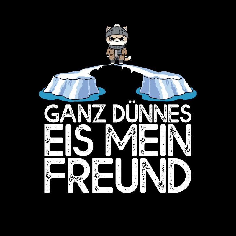 Ganz dünnes Eis mein Freund Katze Eisscholle