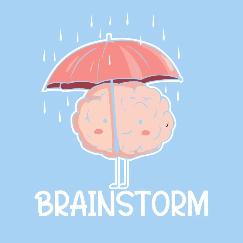 Brainstorm Creativity Humor Brain Cartoon Rain