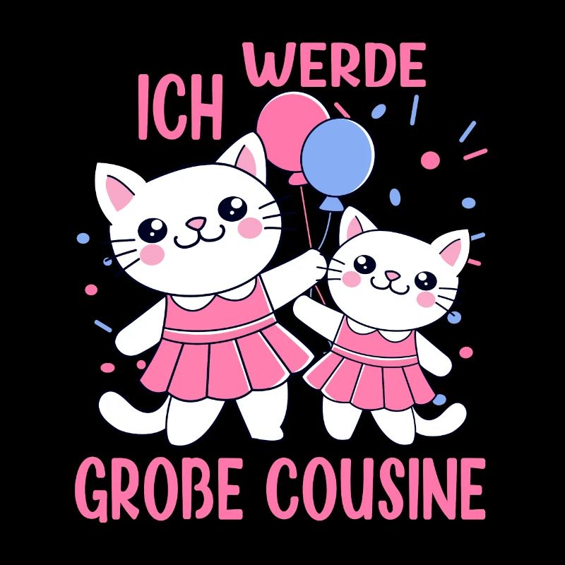 Ich werde Große Cousine 2026 Katzen Mädchen