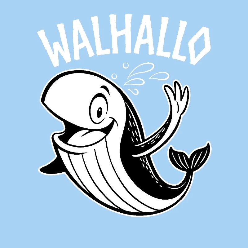 Walhallo - Freundlicher Wal sagt Hallo - Walhalla