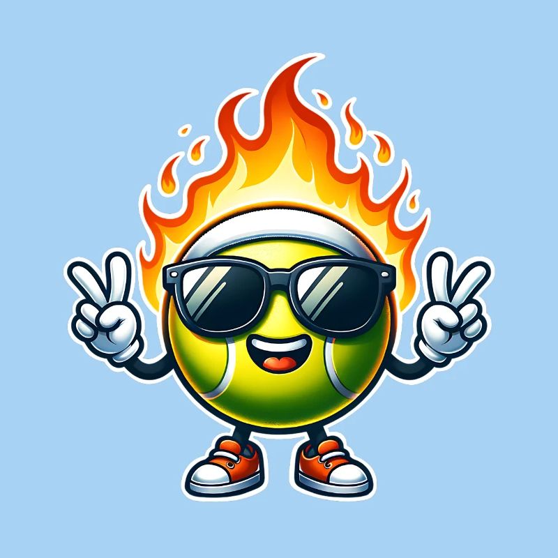 Flammes de boule de feu de tennis