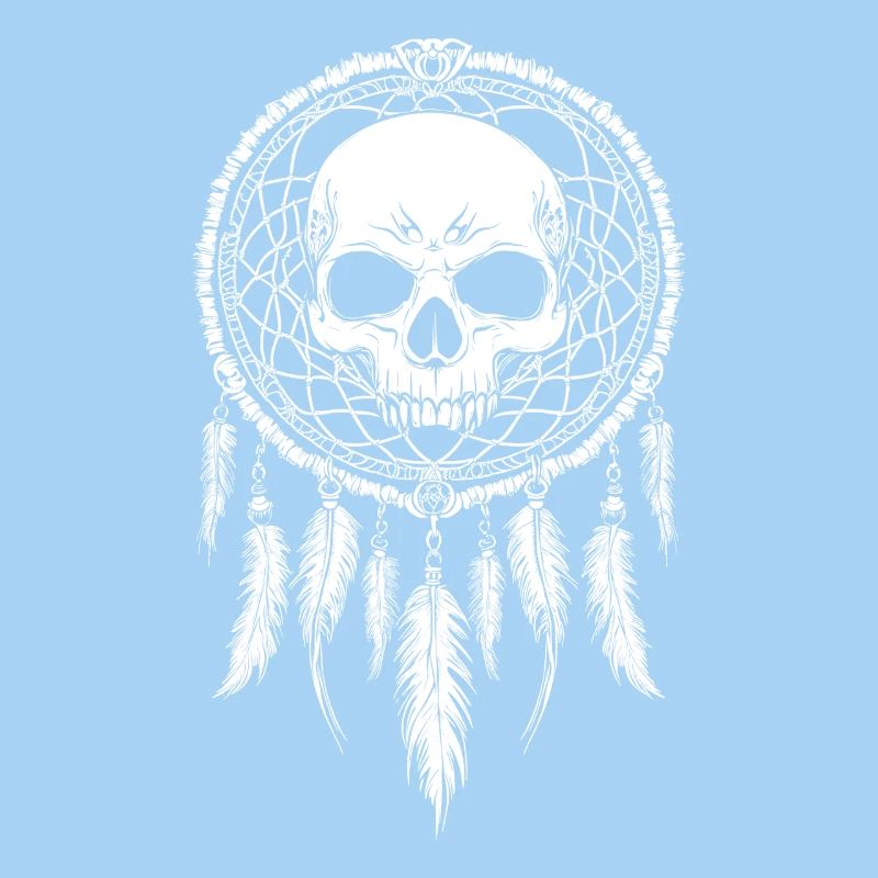 Skull Dreamcatcher Gothic Boho Skull Tribal