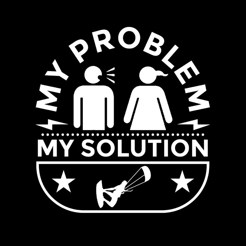Kiteboarder My Problem My Solution Pictogram Mom