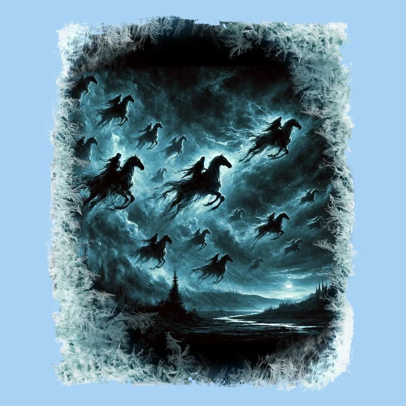 Wilde Jagd durchquert den Himmel