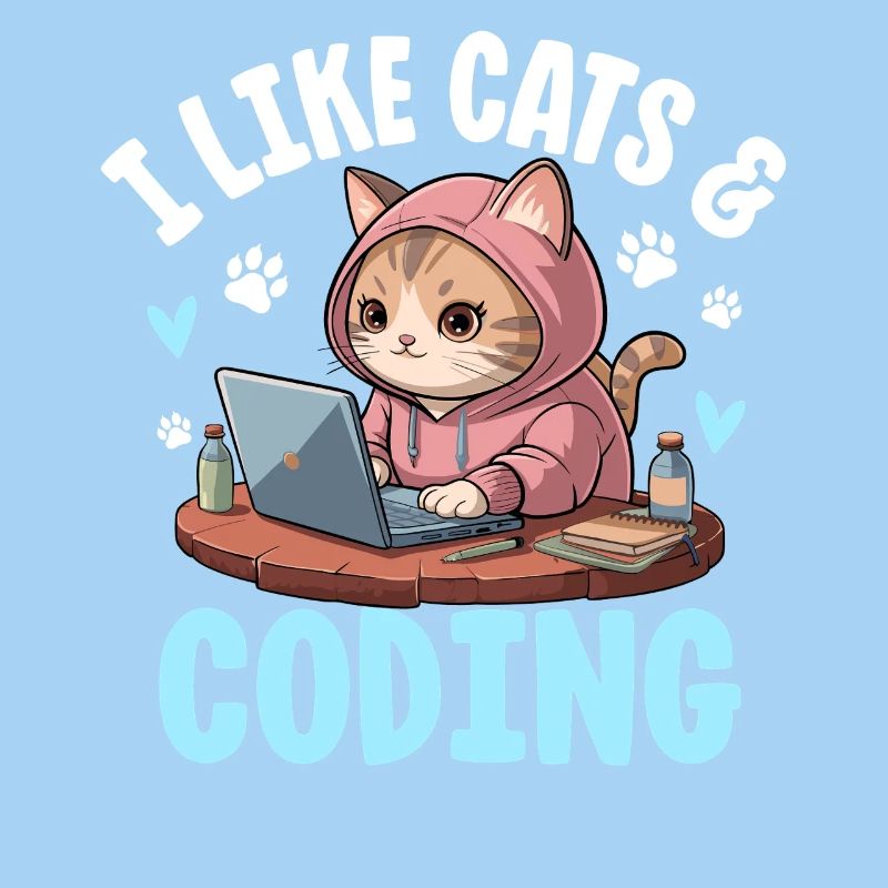 I Like Cats and Coding Nerd Design