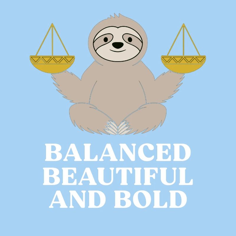 Libra Zodiac Sloth: balanced, beautiful and