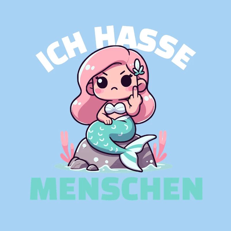 Freche Meerjungfrau mit einer Zynischen Botschaft