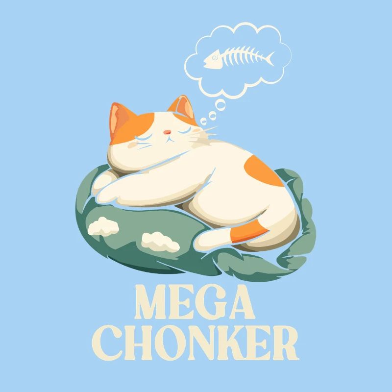 Mega Chonker Cat Thought Bubble Fish