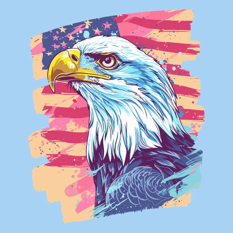 American flag with eagle