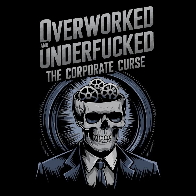 Overworked & Underfu***d- Corporate Skeleton Humor