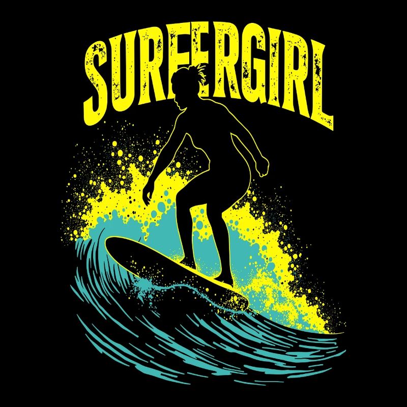 Surfeur Fille Surfeur Surf Surf Surfeur