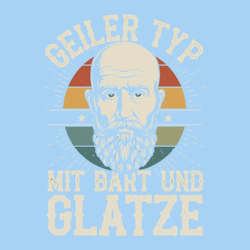 Geiler Typ Mit Bart & Glatze Glatzkopf Bartträger
