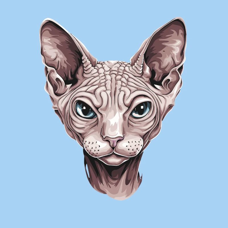 Fascinating Sphinx Cat Portrait Artwork