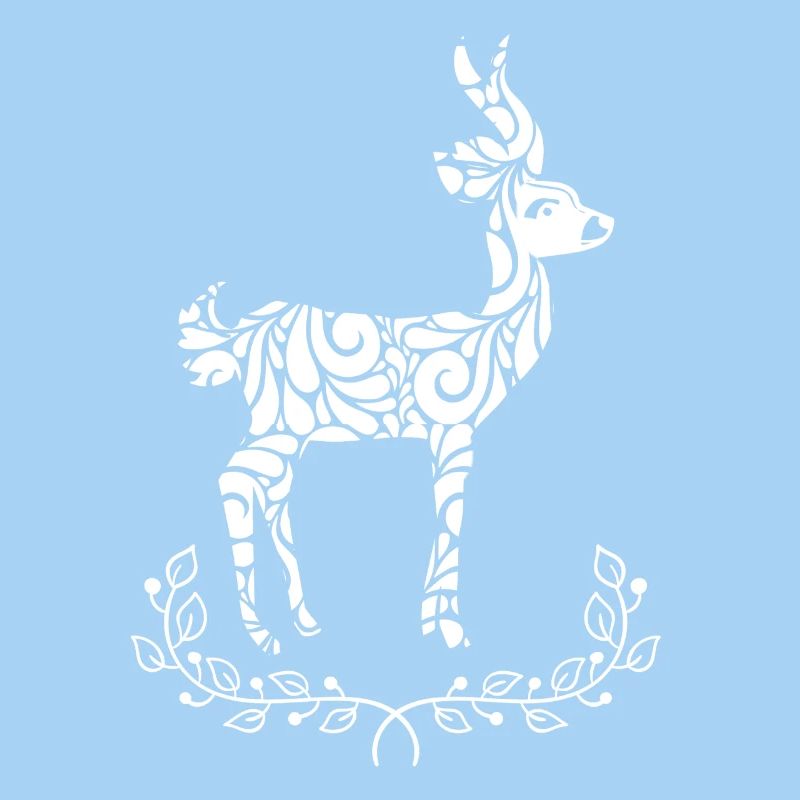 Antelope Antelope Floral Pattern
