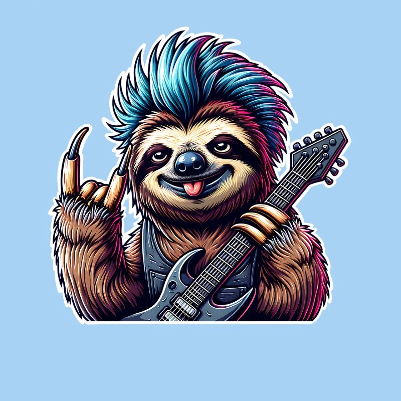 Guitariste de rock and roll paresseux