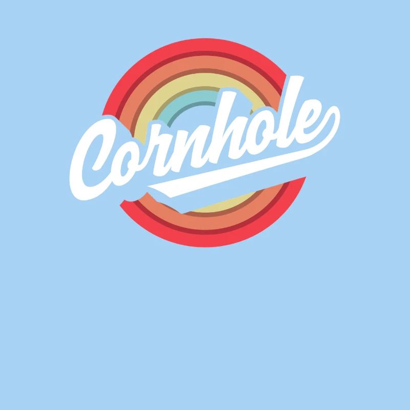 Cornhole Player Retro Circle Design