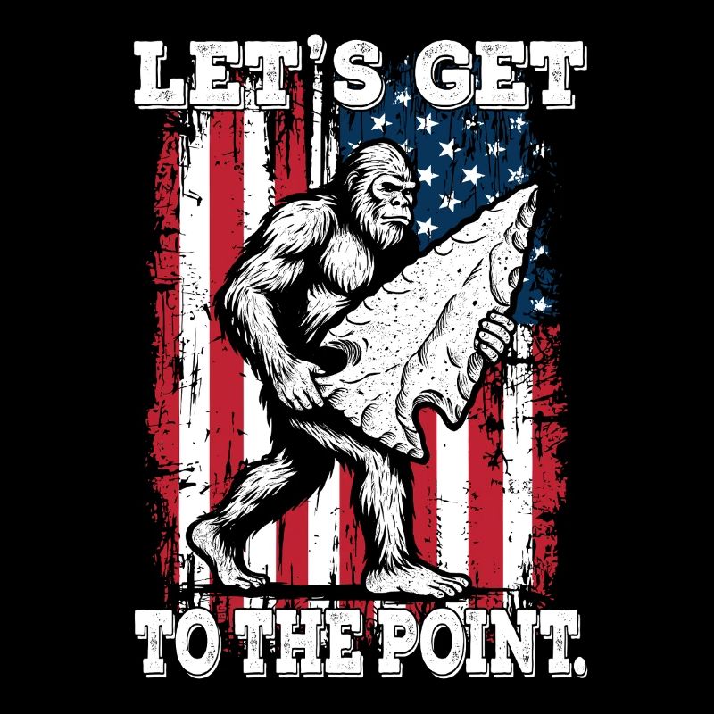 Funny Bigfoot Arrowheads US Flag