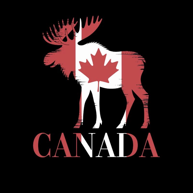 Orignal canadien avec drapeau unifolié Canada