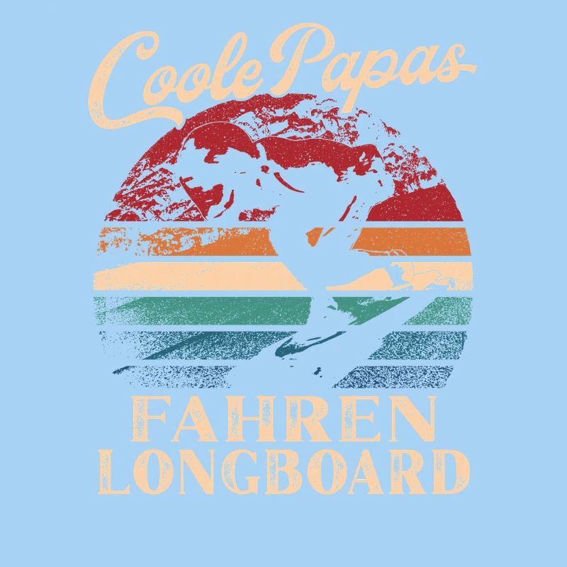 Cool Dads Riding Longboard Retro Dad Gift