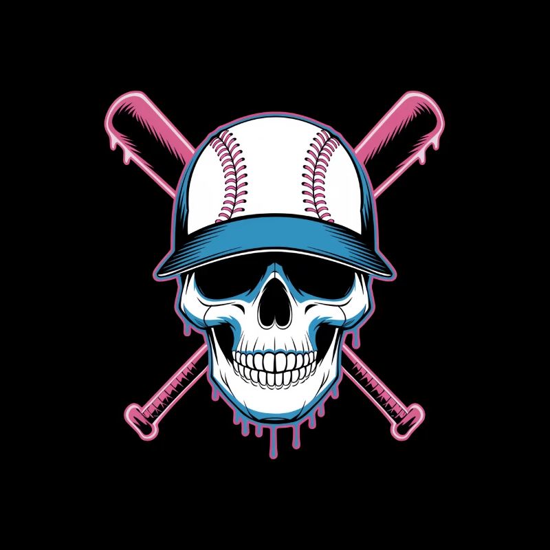 Baseball Totenkopf Baseballschläger