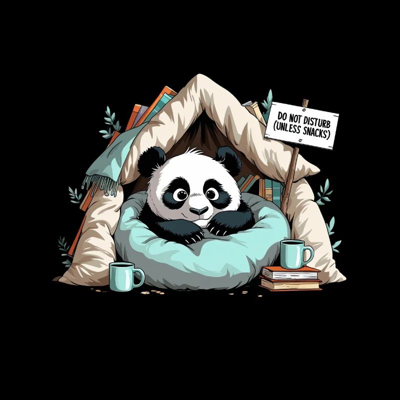 Panda in Reading Cave – Do Not Disturb!