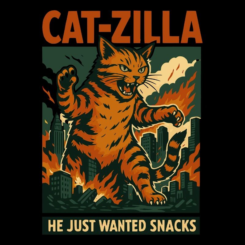 CATZILLA - Rampaging Giant Cat – Funny Retro Monst