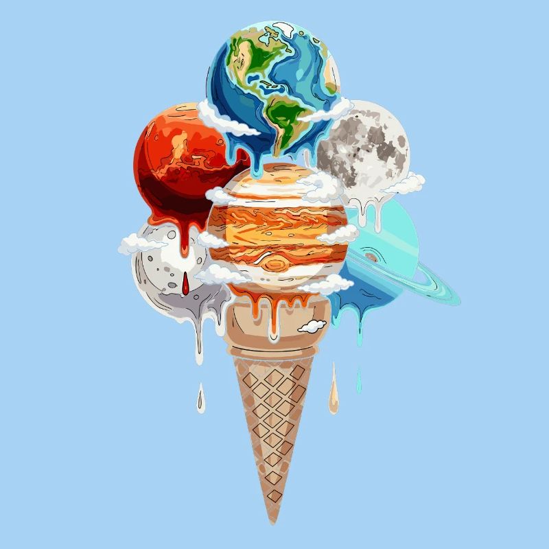 Planeten Eiscreme Kosmische Einskugel