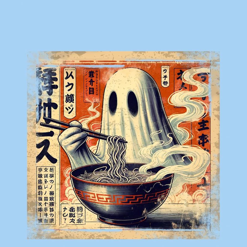 Ramen Ghost Grunge Style d’affiche