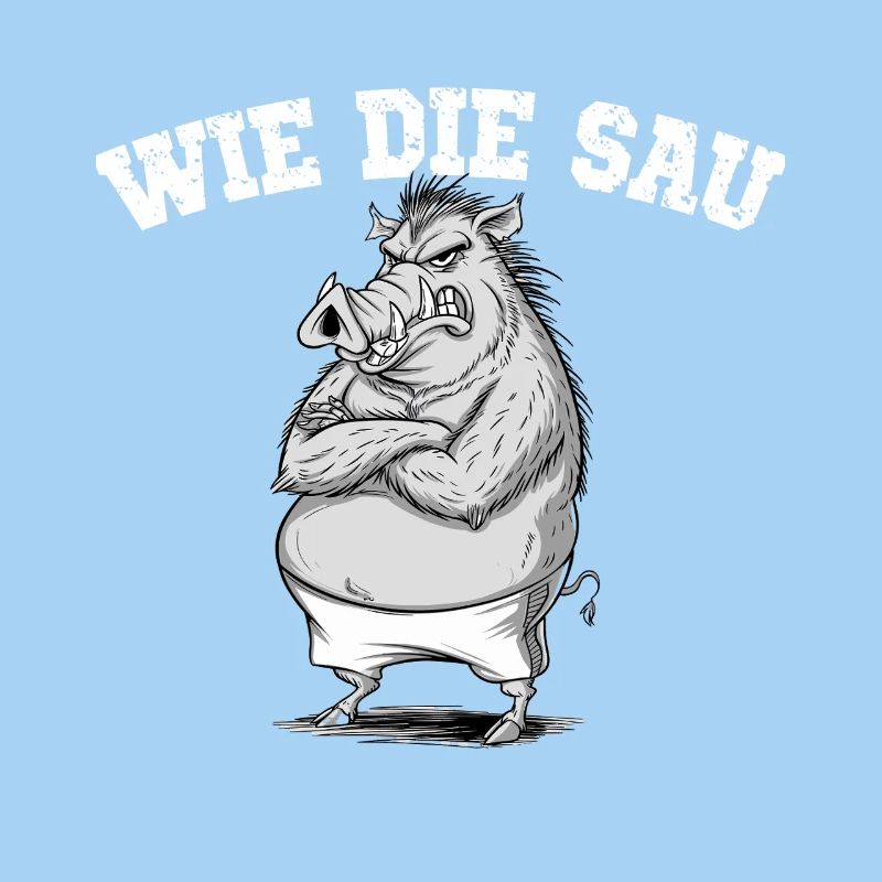 How The Sow Wild Boar Illustration Humorous