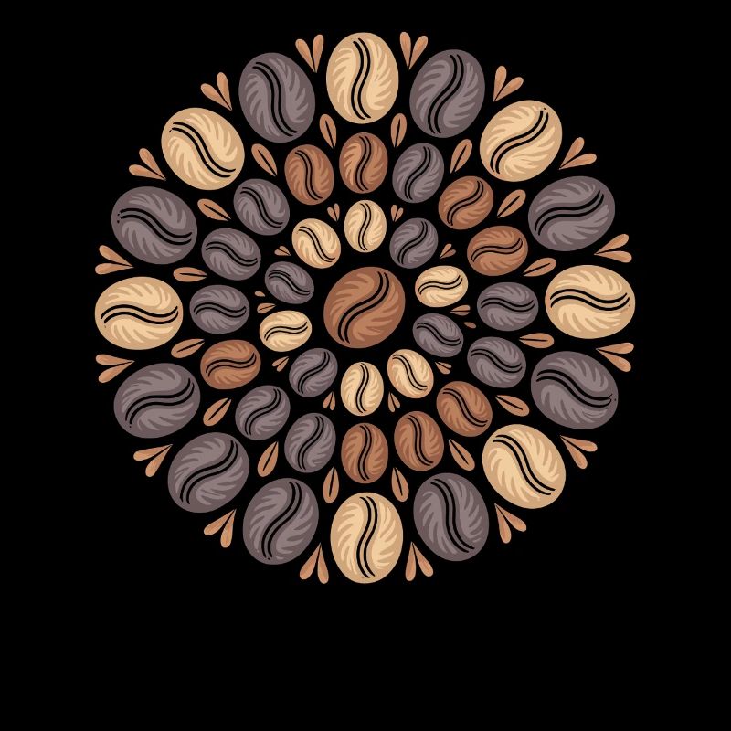 Café Boho Mandala Motif de grain de café