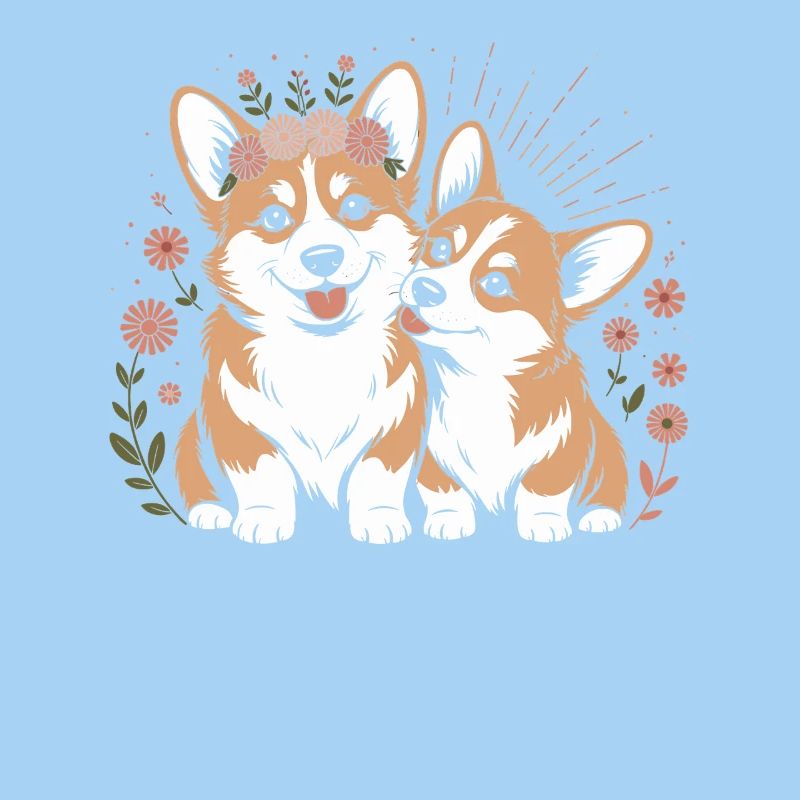 Corgi Hund Boho Stil: Liebevolle Begleiter