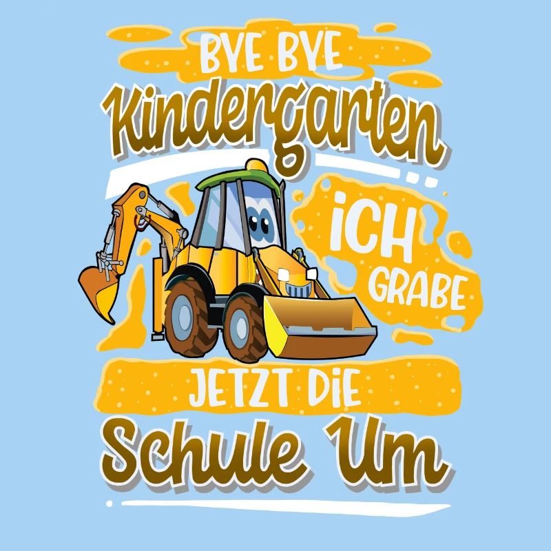 Schulbegin Einschulung Bagger