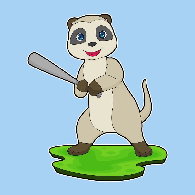 Erdmännchen Baseball Baseballschläger