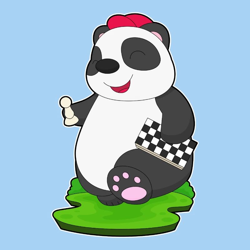 Panda Chess Piece Échiquier