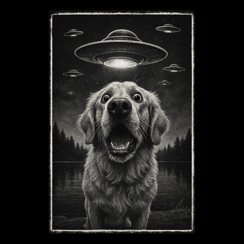 Drôle de chien et d’OVNI dans la forêt