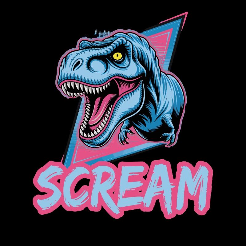 T-Rex Scream Retro Dinosaur Kunst