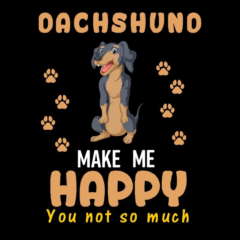 Cute Dachshund Make Me Happy Quote Design