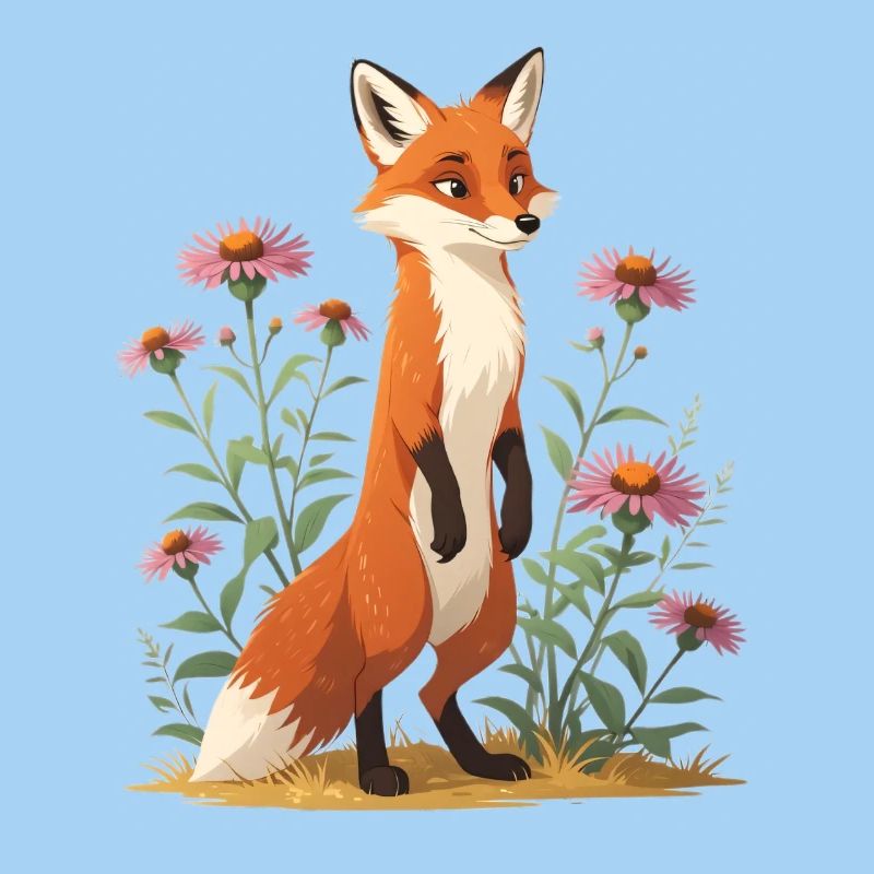 Fuchs mit Blumenmuster Illustration