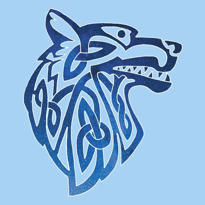 Wikingerwolf und Sternenhimmel